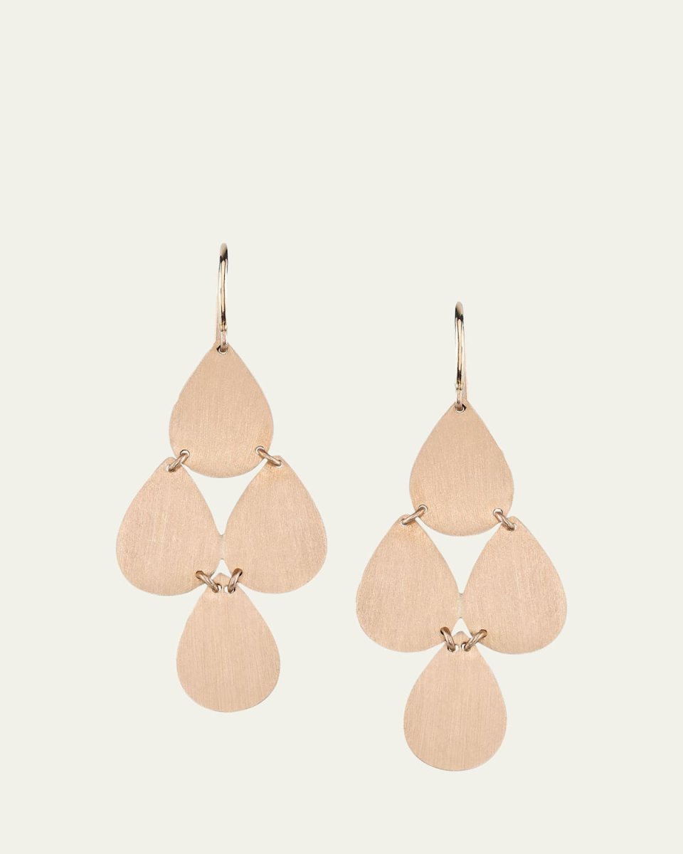 18K Rose Gold 4 Drop Chandelier Earrings